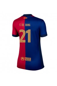 Barcelona Frenkie de Jong #21 Fotballdrakt Hjemme Klær Dame 2024-25 Korte ermer